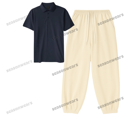 Polo With Cream Sweatpant