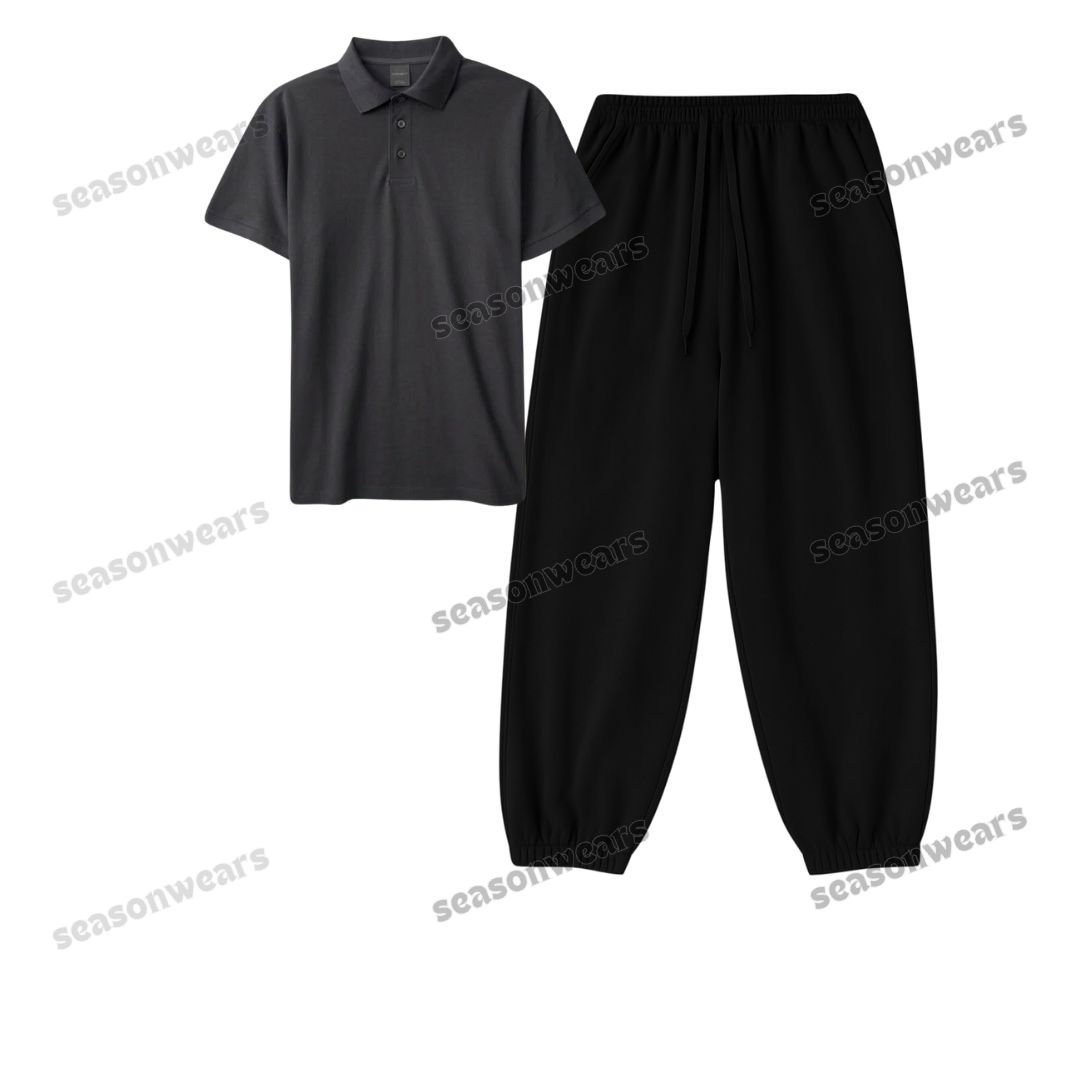 Polo With Black Sweatpant
