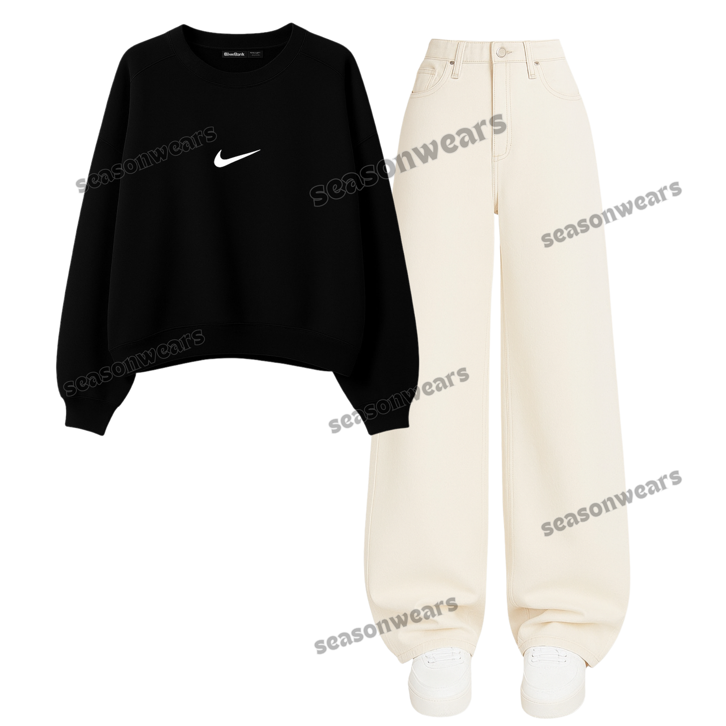 Baggy Jeans With Nike Sweatshirt