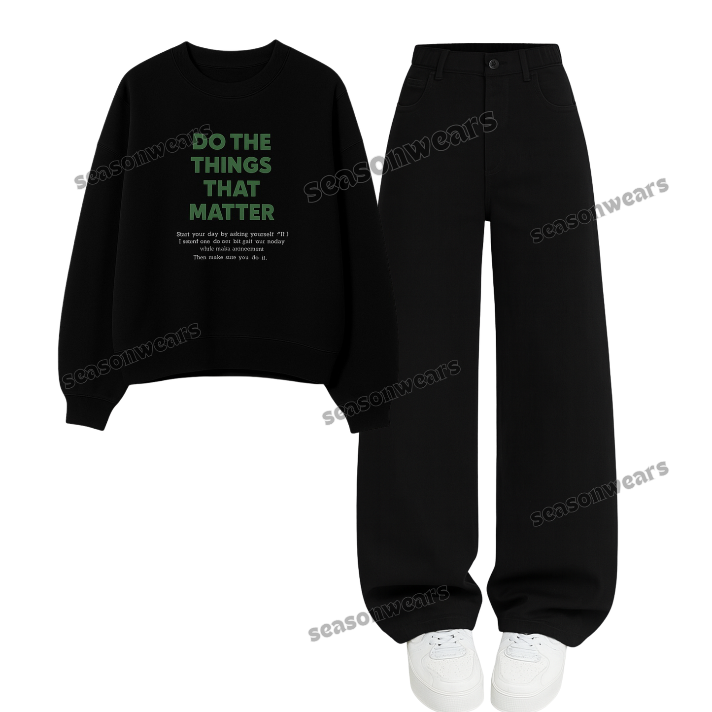 Baggy jeans With Things That Matters Sweatshirt