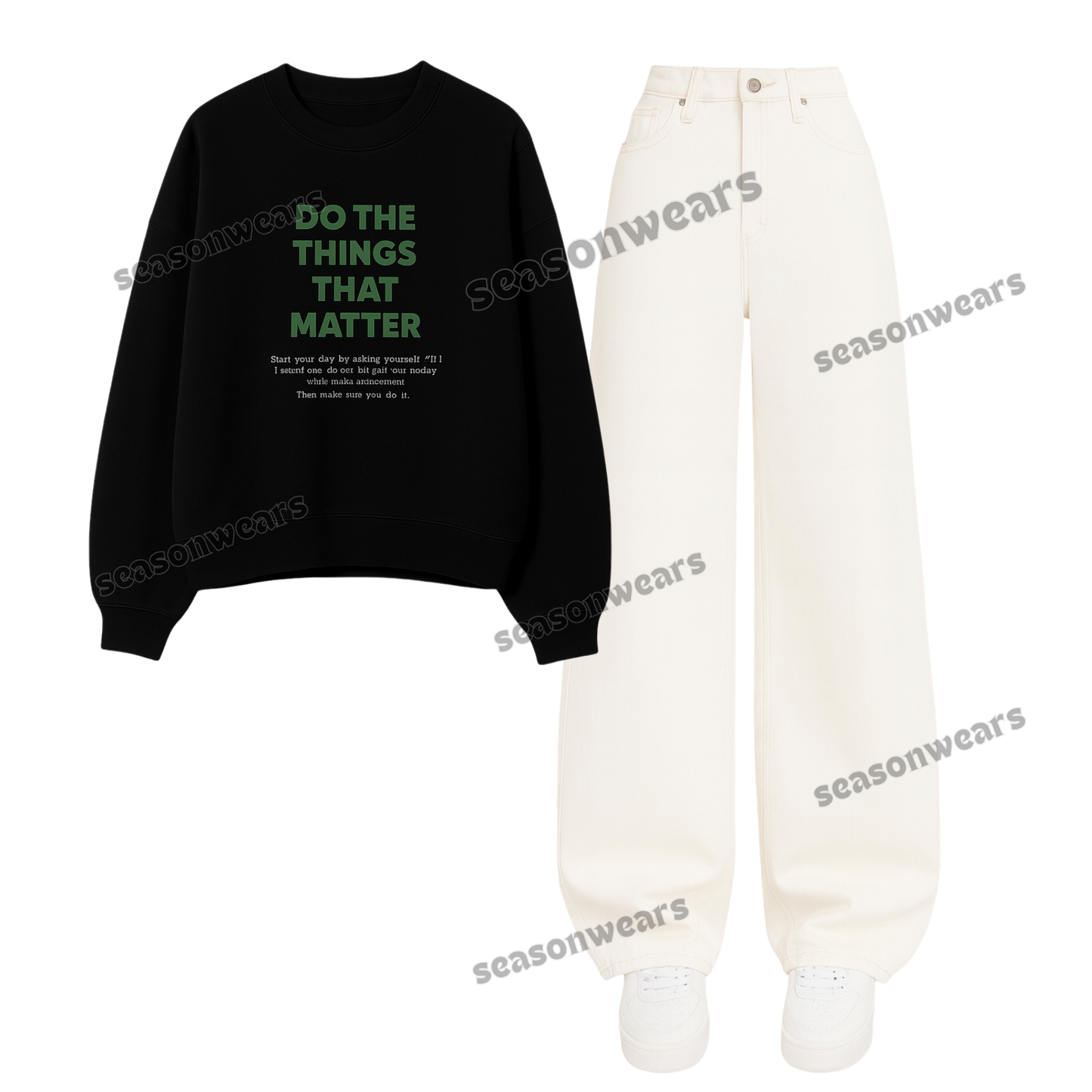 Baggy jeans With Things That Matters Sweatshirt
