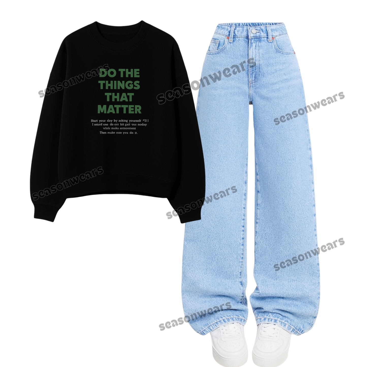 Baggy jeans With Things That Matters Sweatshirt