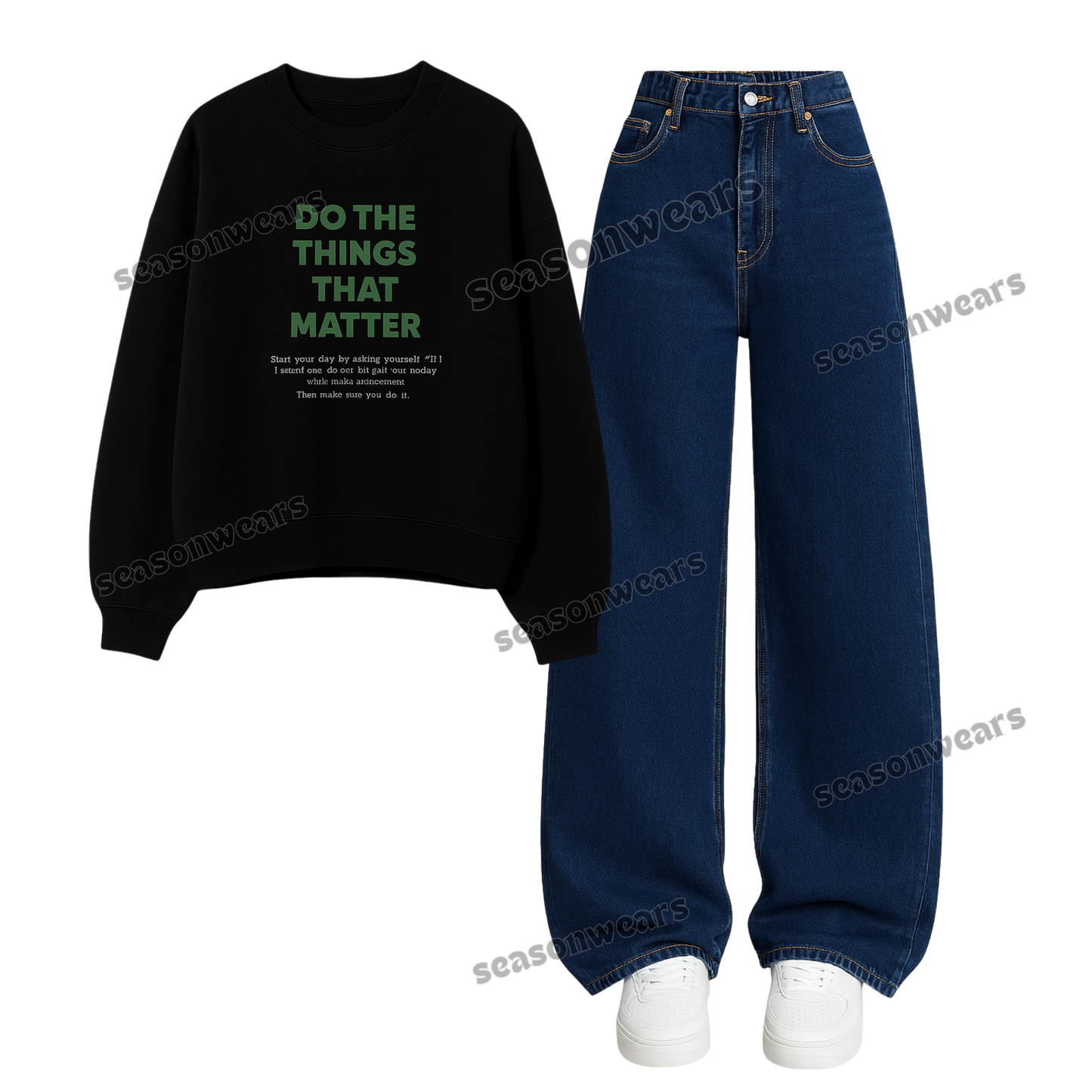 Baggy jeans With Things That Matters Sweatshirt