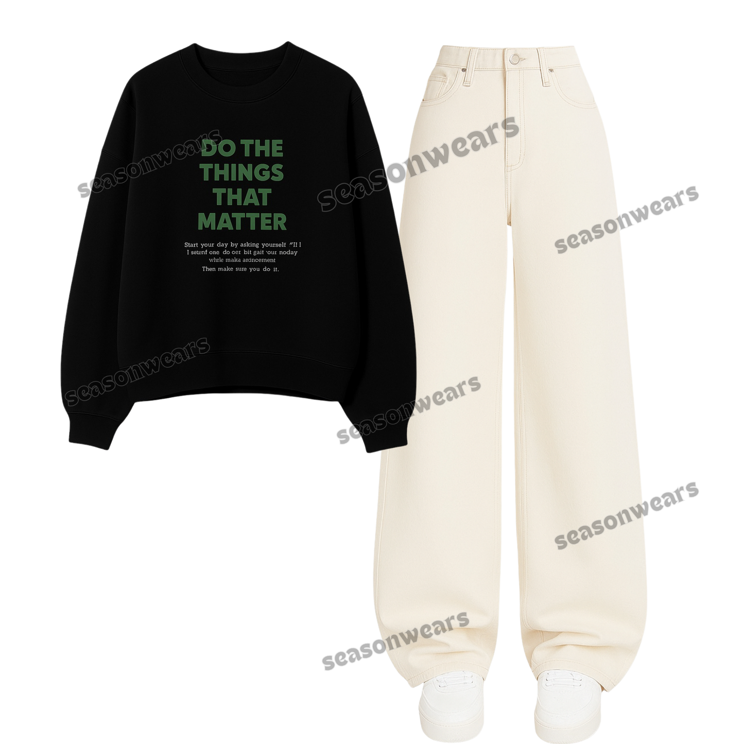 Baggy jeans With Things That Matters Sweatshirt