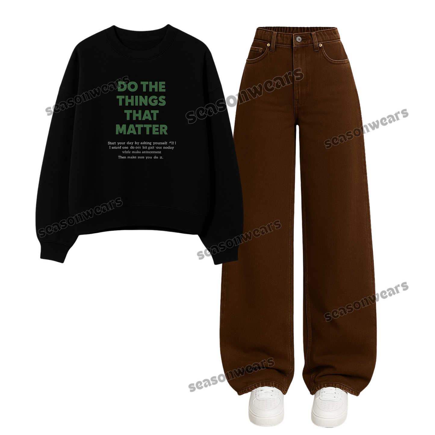 Baggy jeans With Things That Matters Sweatshirt
