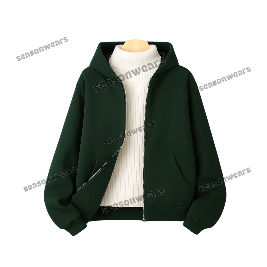 Black Fleece Zipper With Highneck