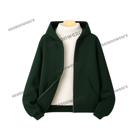 Black Fleece Zipper With Highneck