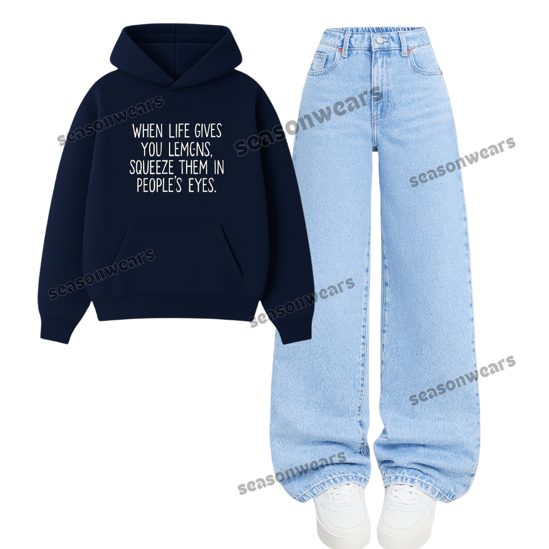 Baggy Jeans With Squeeze Lemon In Other Eyes Hoodie