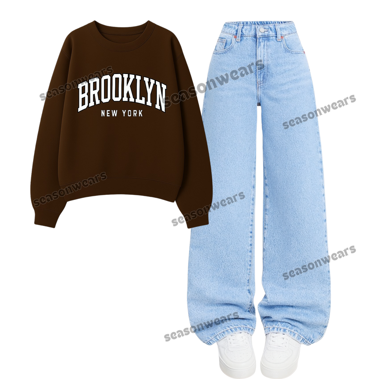 Baggy Jeans With Brooklyn Sweatshirt