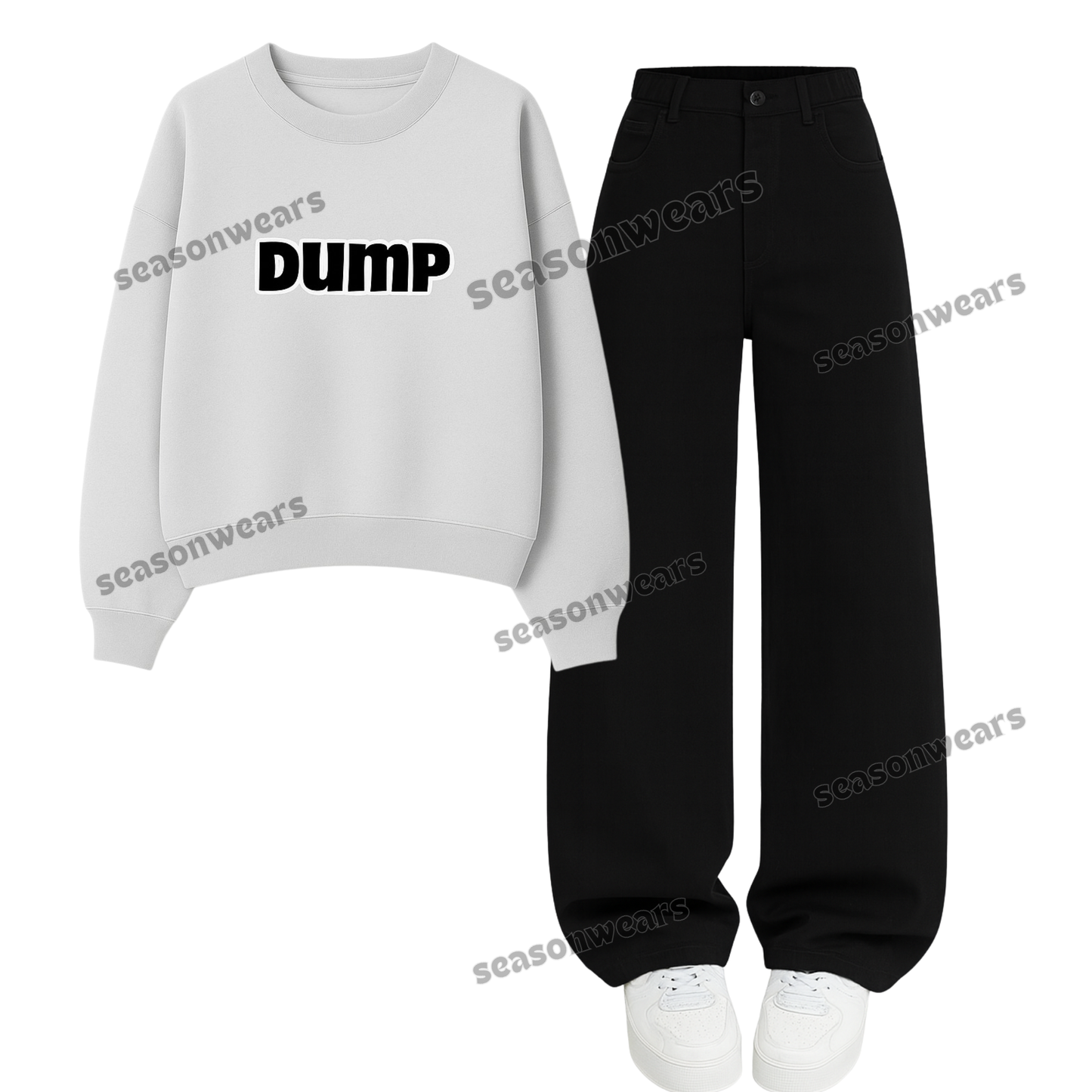 Baggy Jeans With Dump Sweatshirt