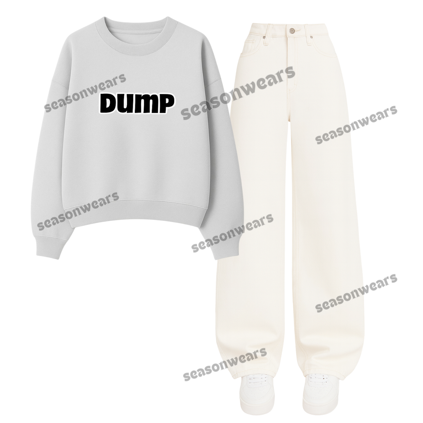 Baggy Jeans With Dump Sweatshirt