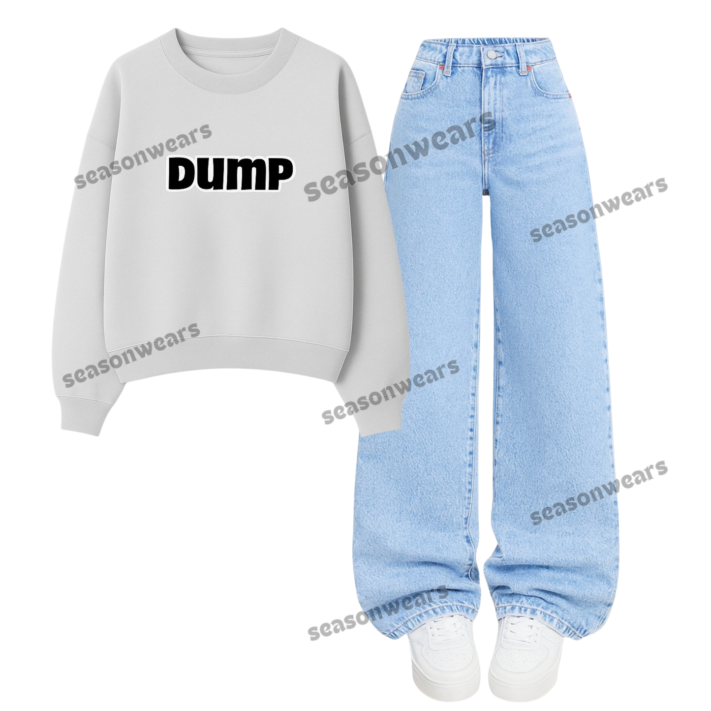 Baggy Jeans With Dump Sweatshirt