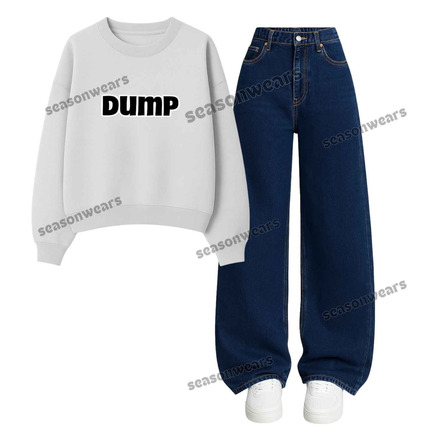 Baggy Jeans With Dump Sweatshirt