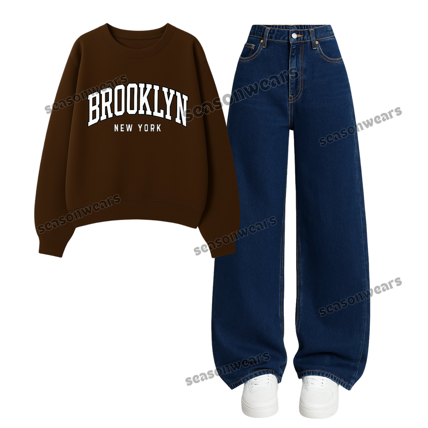 Baggy Jeans With Brooklyn Sweatshirt