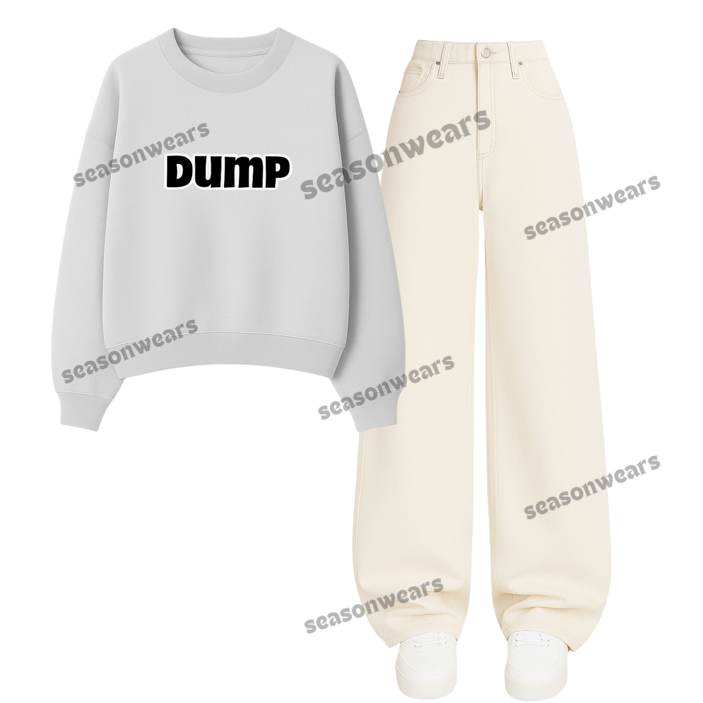 Baggy Jeans With Dump Sweatshirt