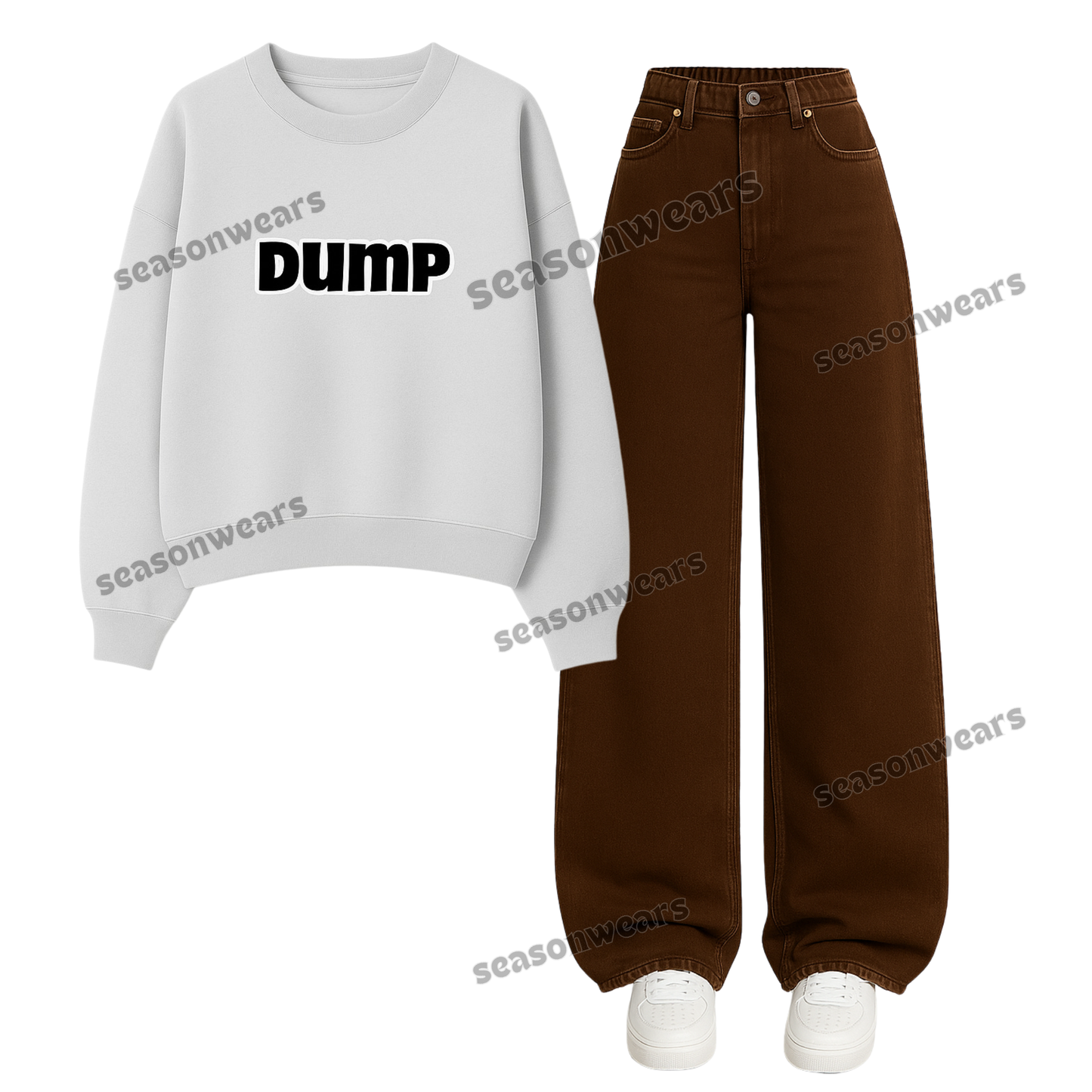 Baggy Jeans With Dump Sweatshirt