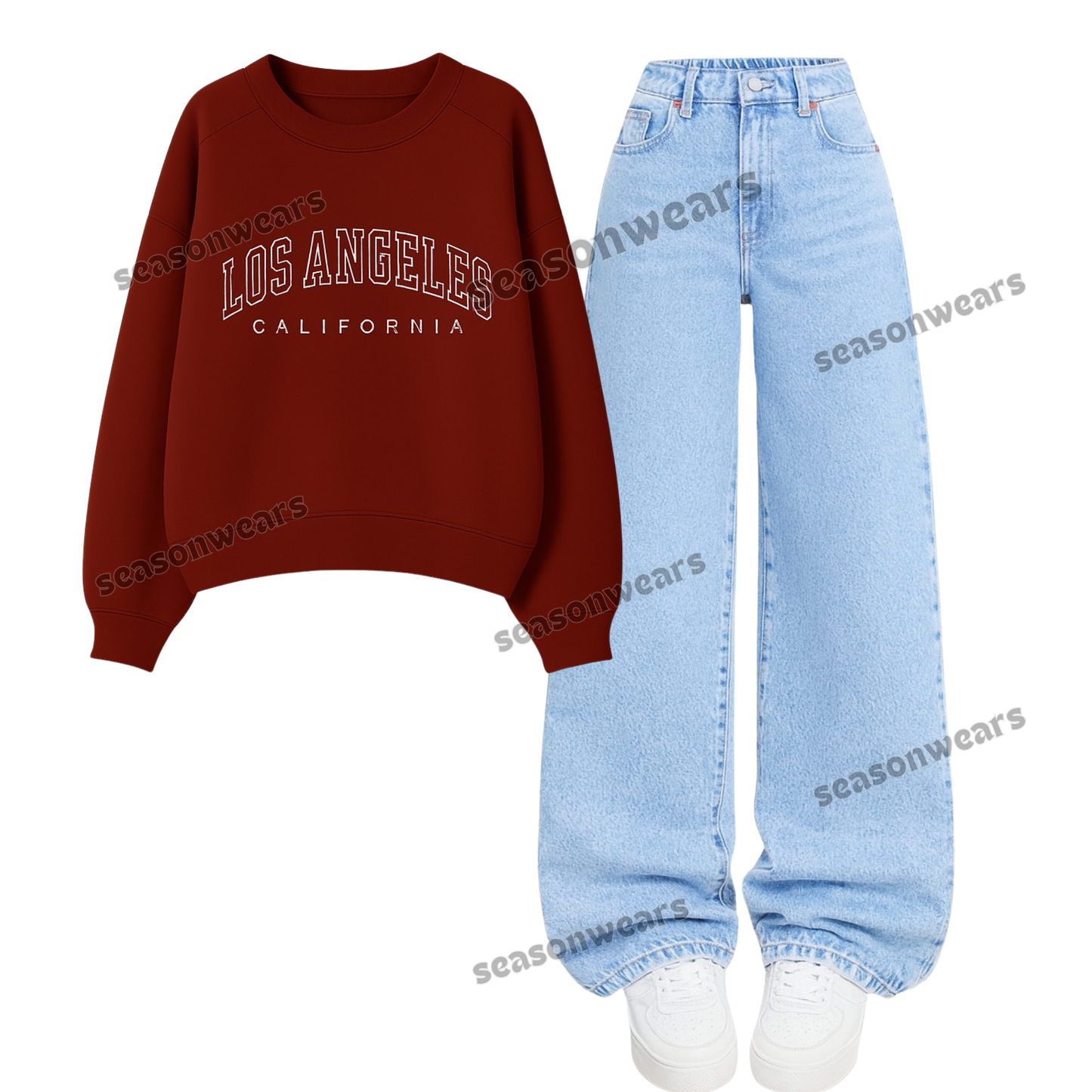 Baggy jeans With Los Angeles Sweatshirt