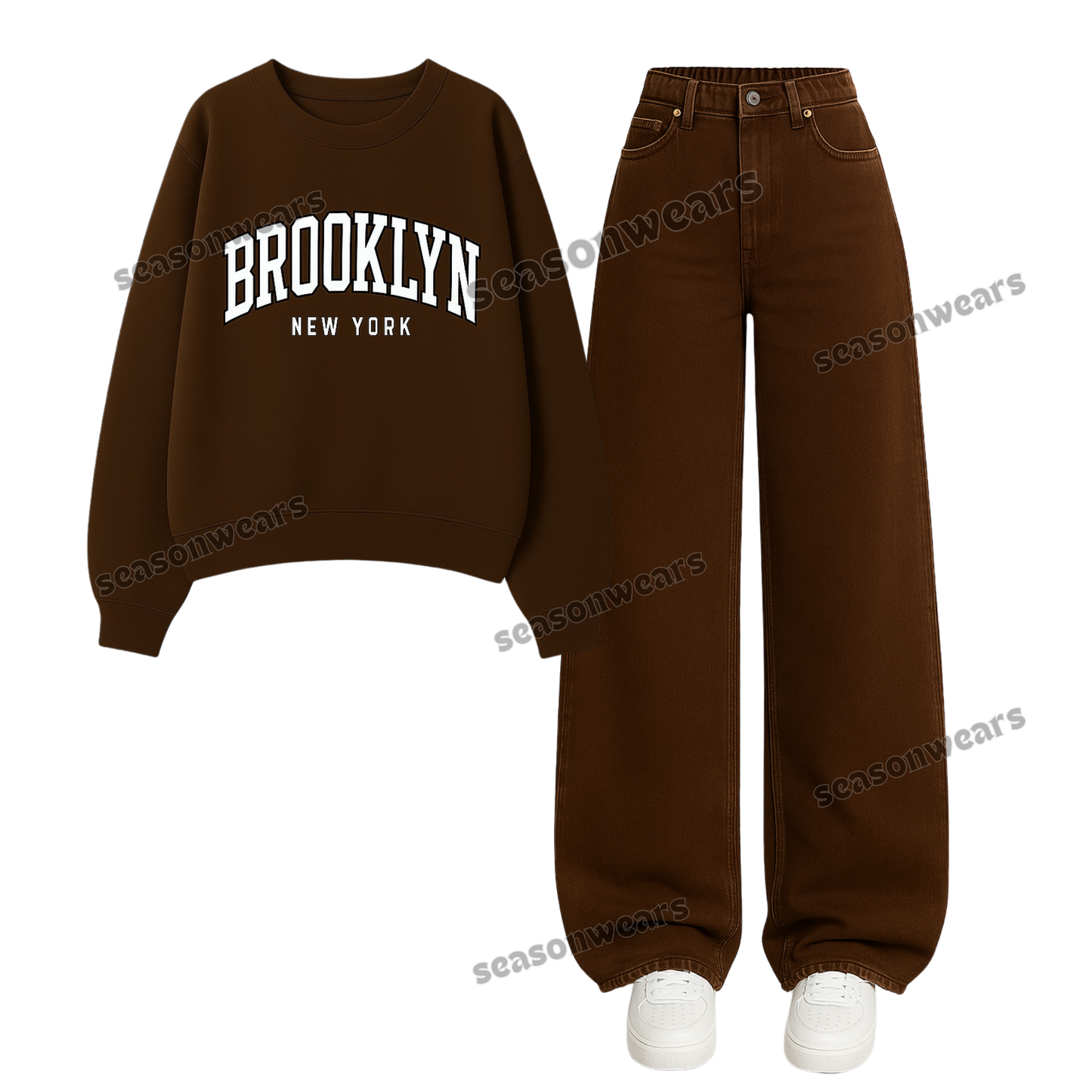 Baggy Jeans With Brooklyn Sweatshirt