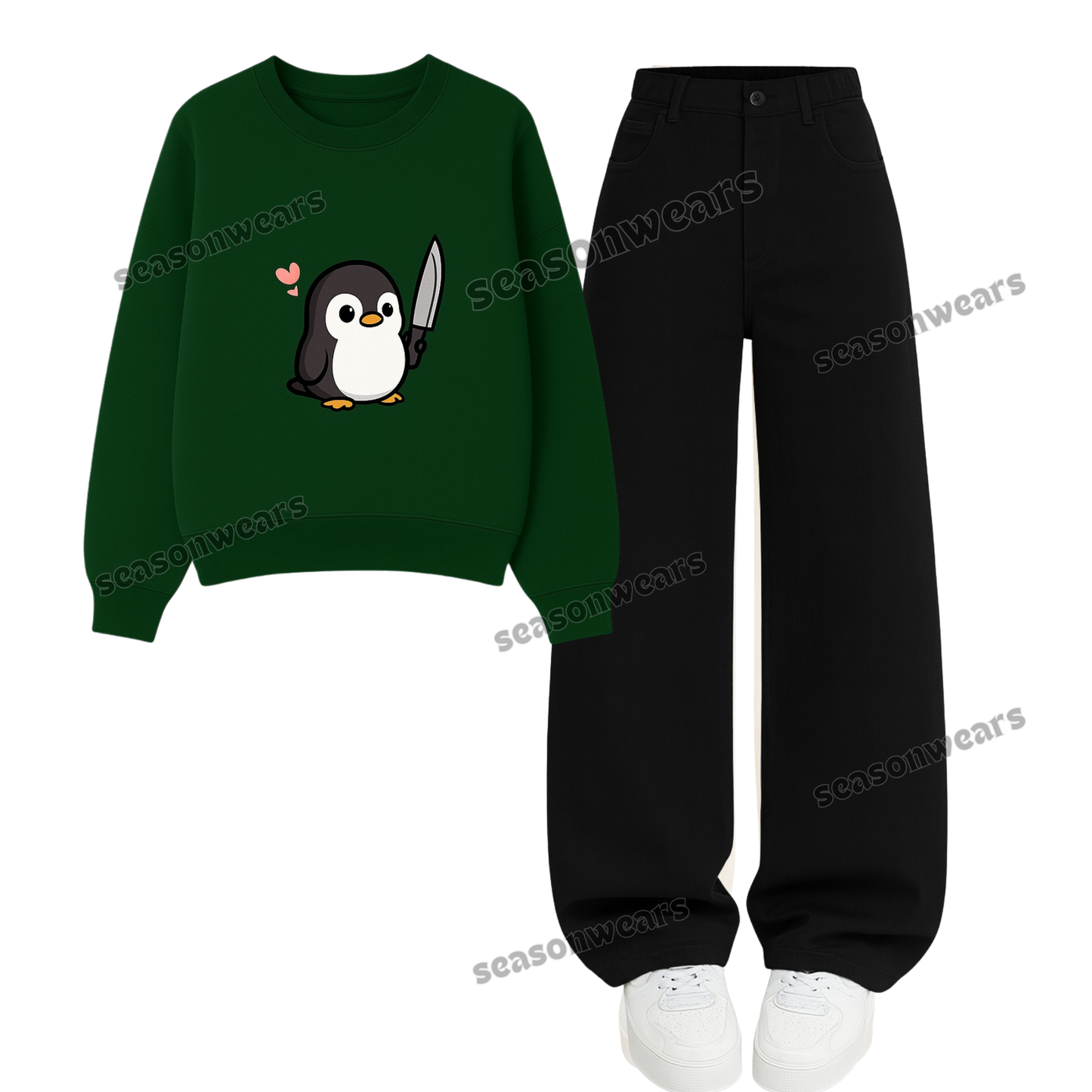 Baggy Jeans With Angry Peggy Sweatshirt