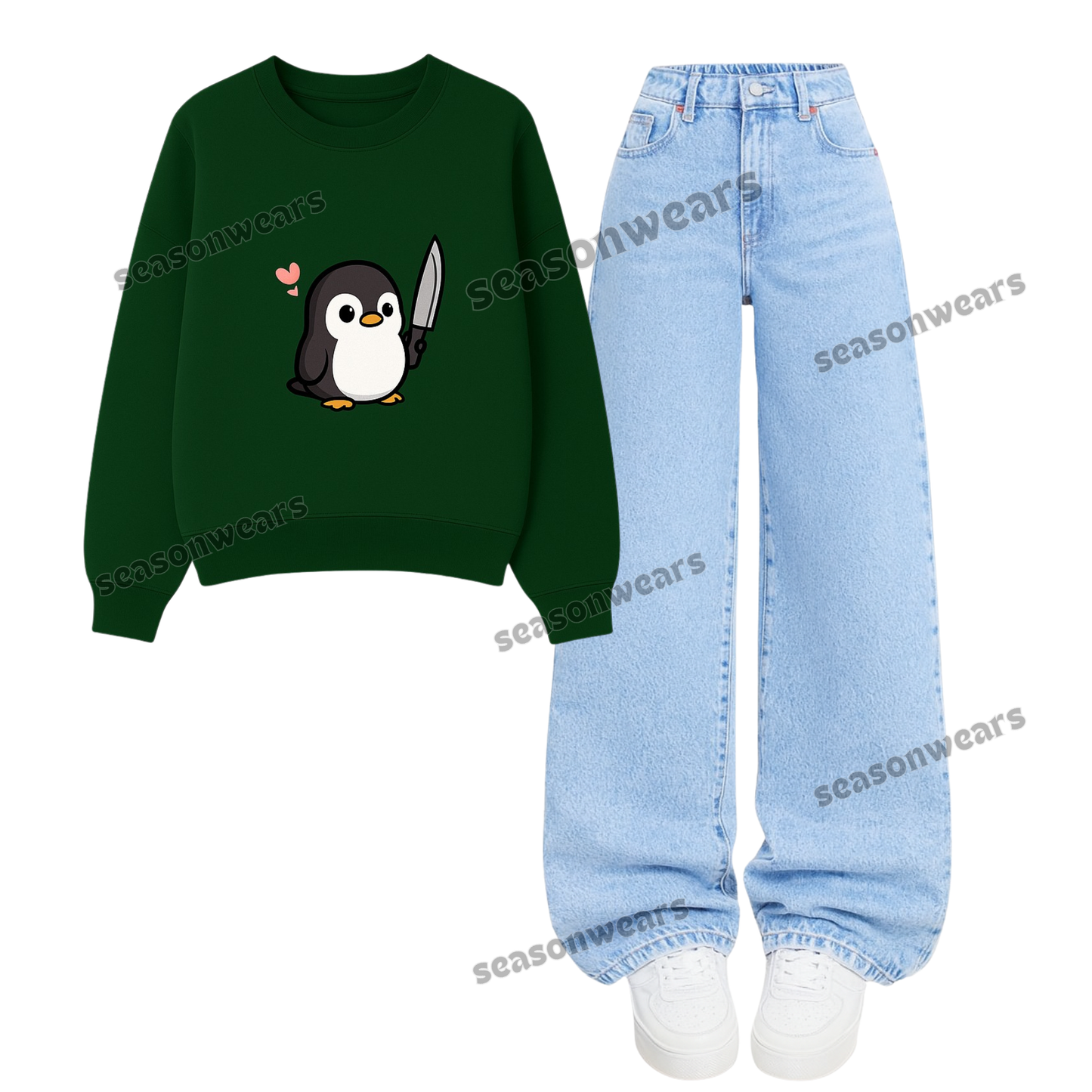 Baggy Jeans With Angry Peggy Sweatshirt