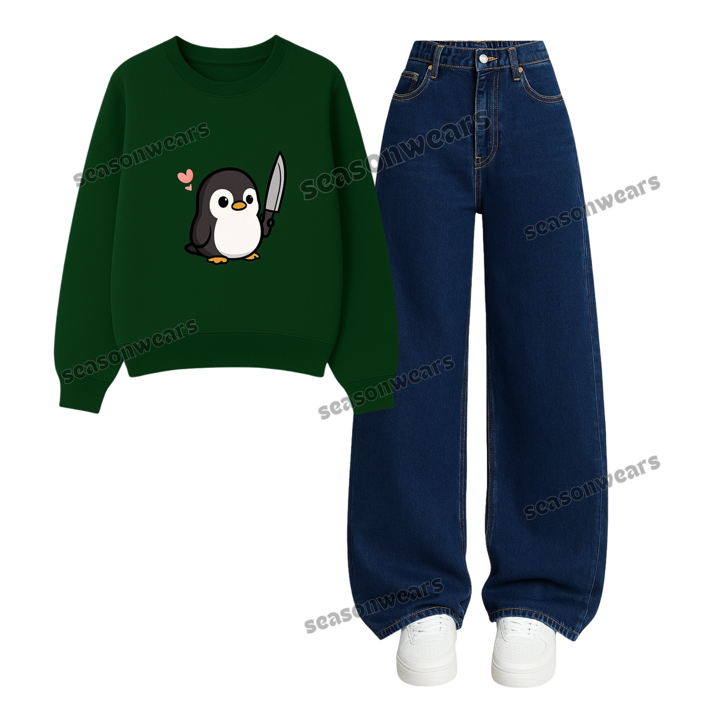 Baggy Jeans With Angry Peggy Sweatshirt