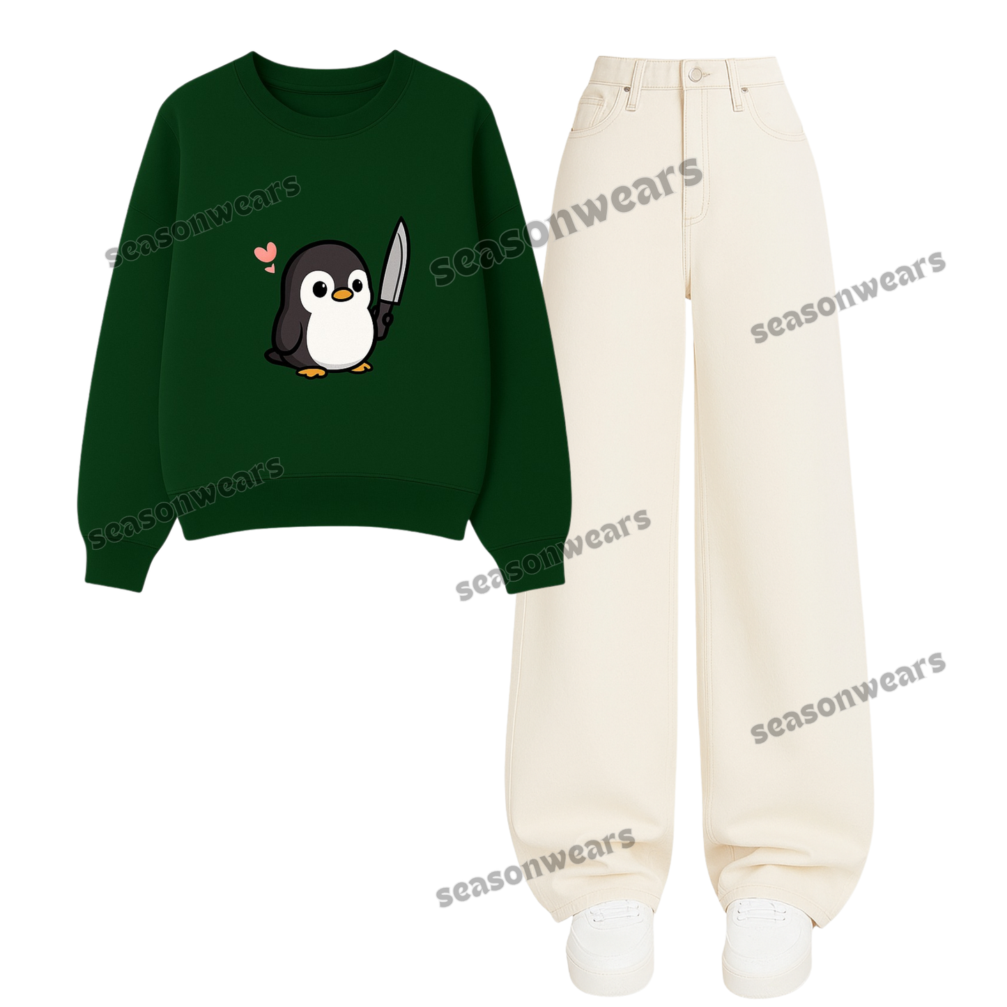 Baggy Jeans With Angry Peggy Sweatshirt