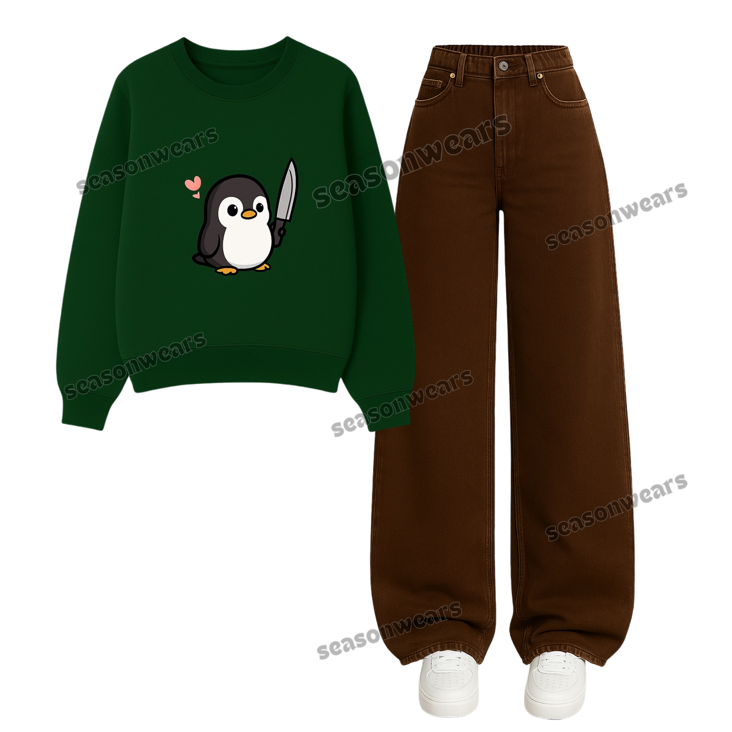 Baggy Jeans With Angry Peggy Sweatshirt