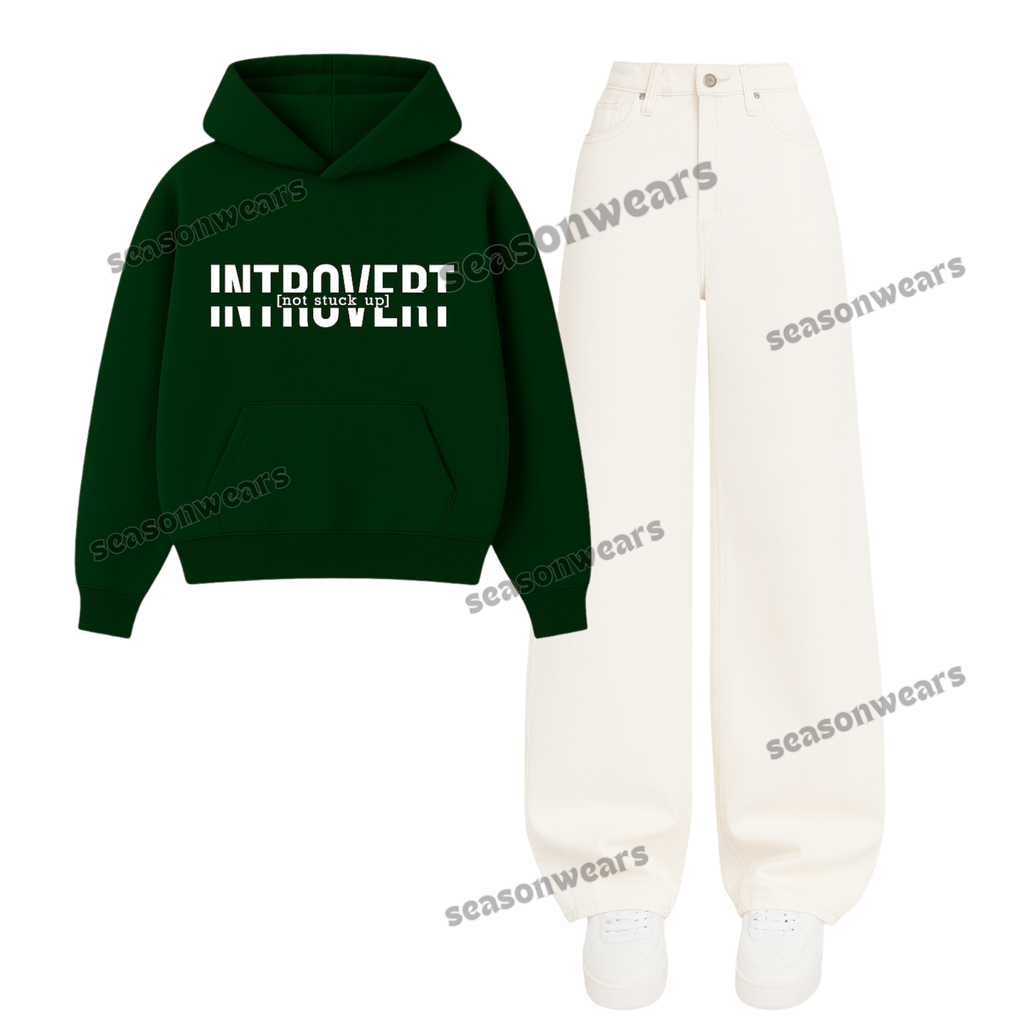 Baggy Jeans With Introvert Hoodie