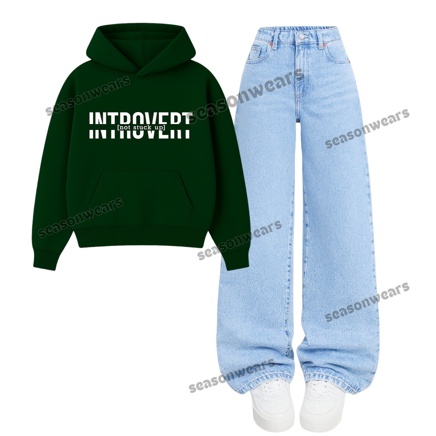 Baggy Jeans With Introvert Hoodie