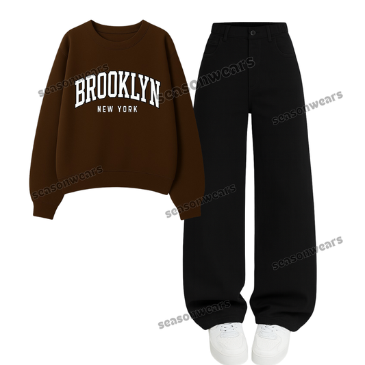 Baggy Jeans With Brooklyn Sweatshirt