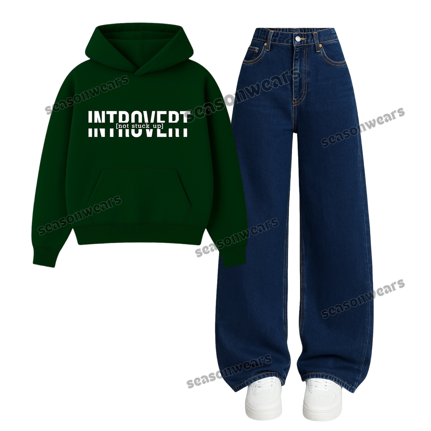 Baggy Jeans With Introvert Hoodie