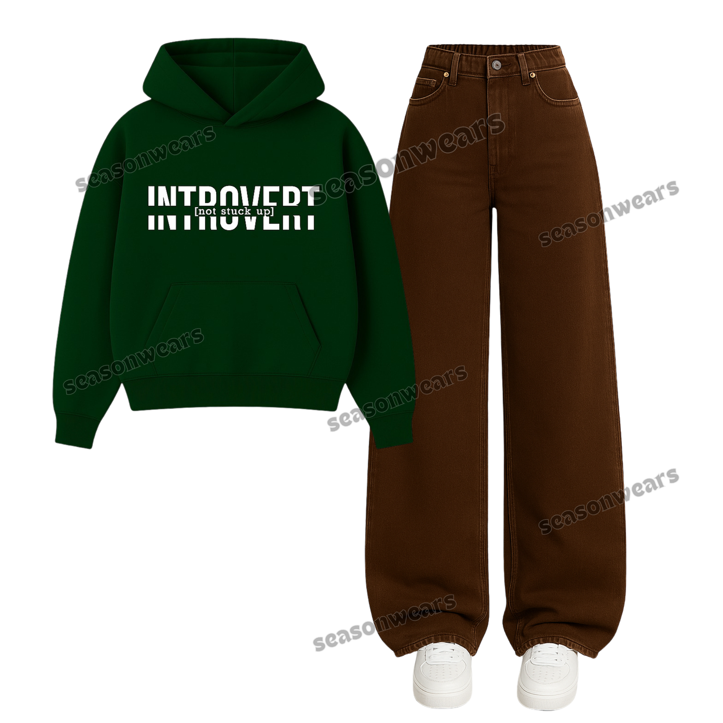 Baggy Jeans With Introvert Hoodie