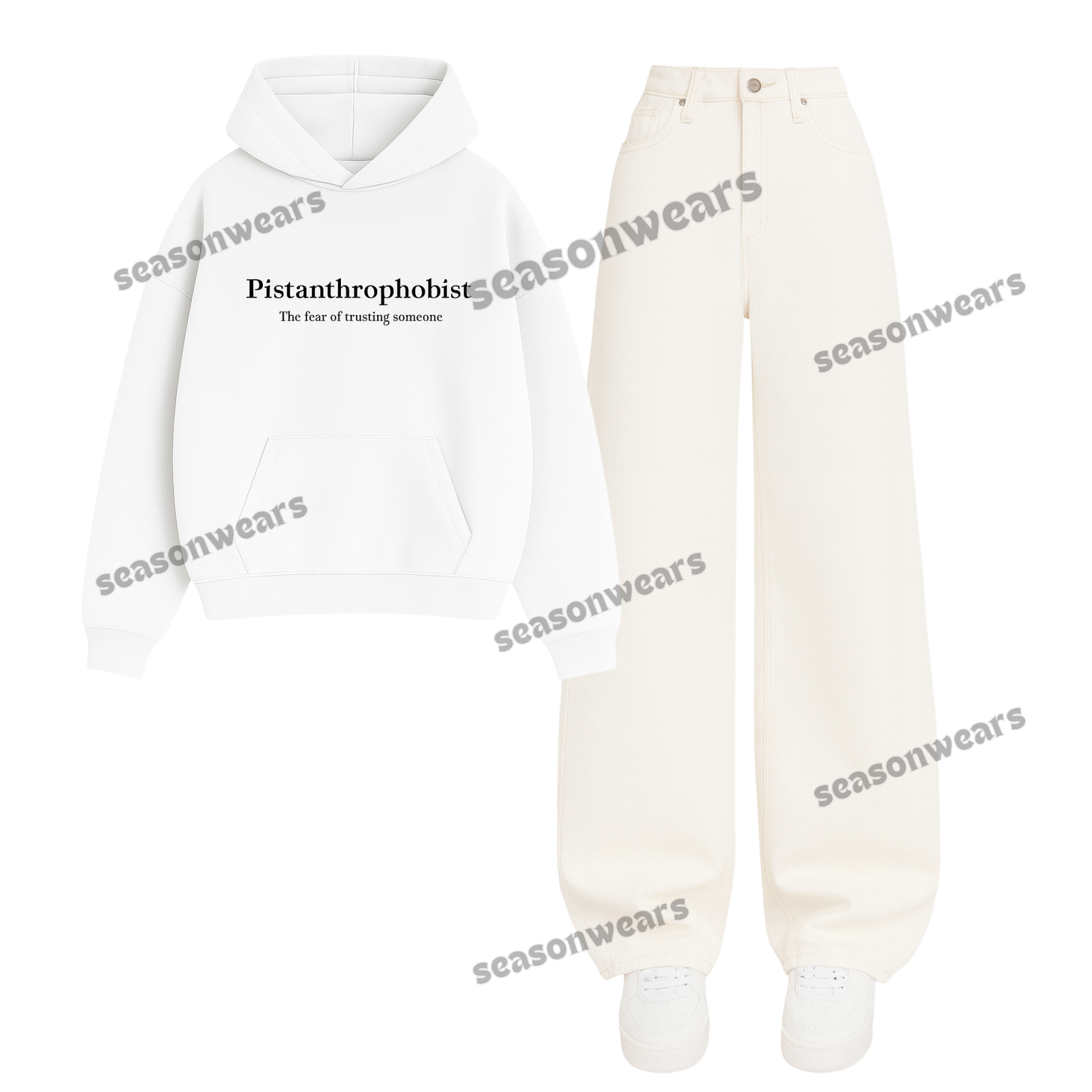 Baggy Jeans With Pisthanthrophobist Hoodie