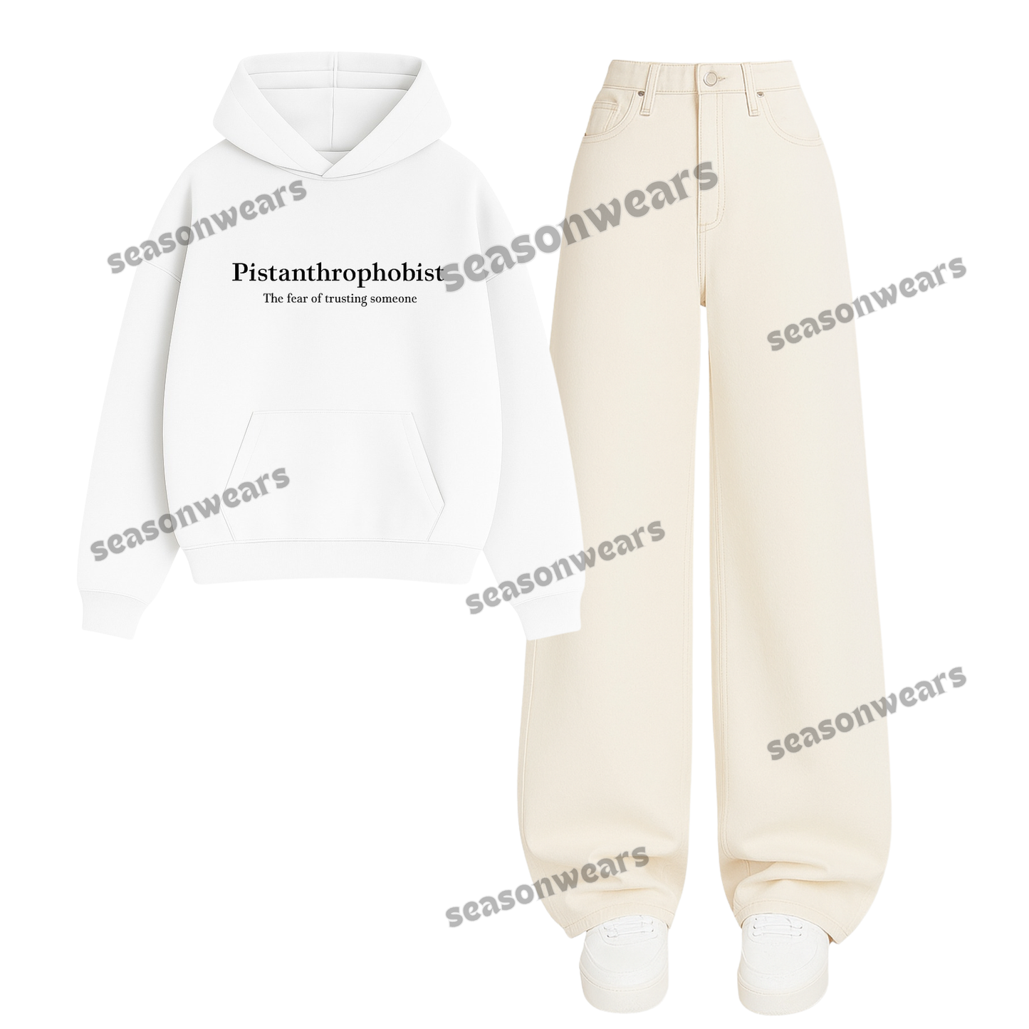 Baggy Jeans With Pisthanthrophobist Hoodie