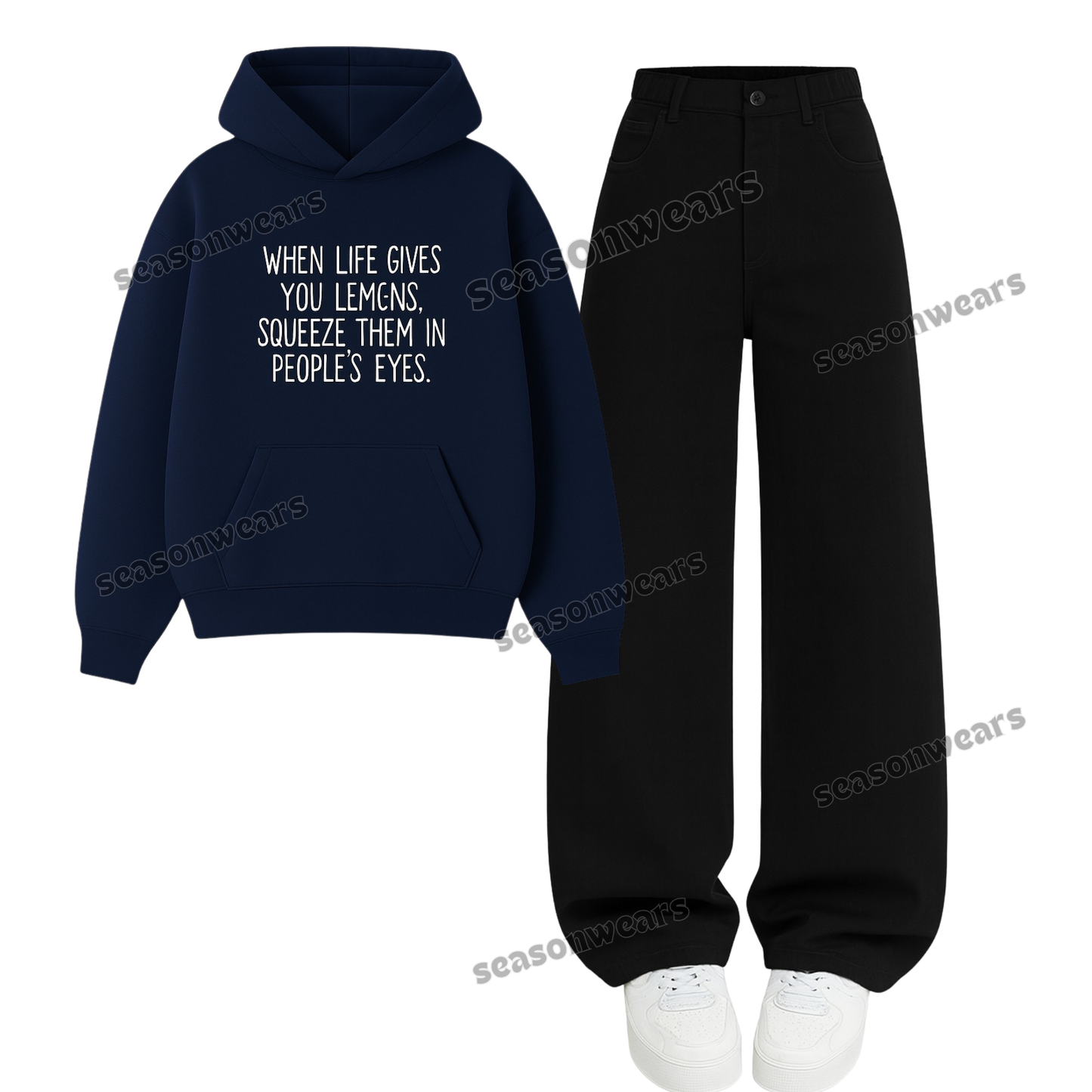 Baggy Jeans With Squeeze Lemon In Other Eyes Hoodie
