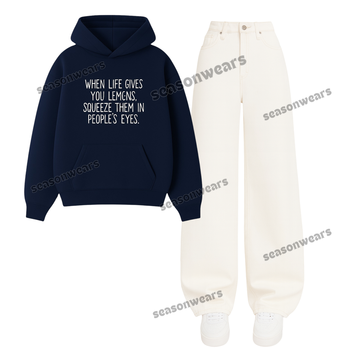Baggy Jeans With Squeeze Lemon In Other Eyes Hoodie
