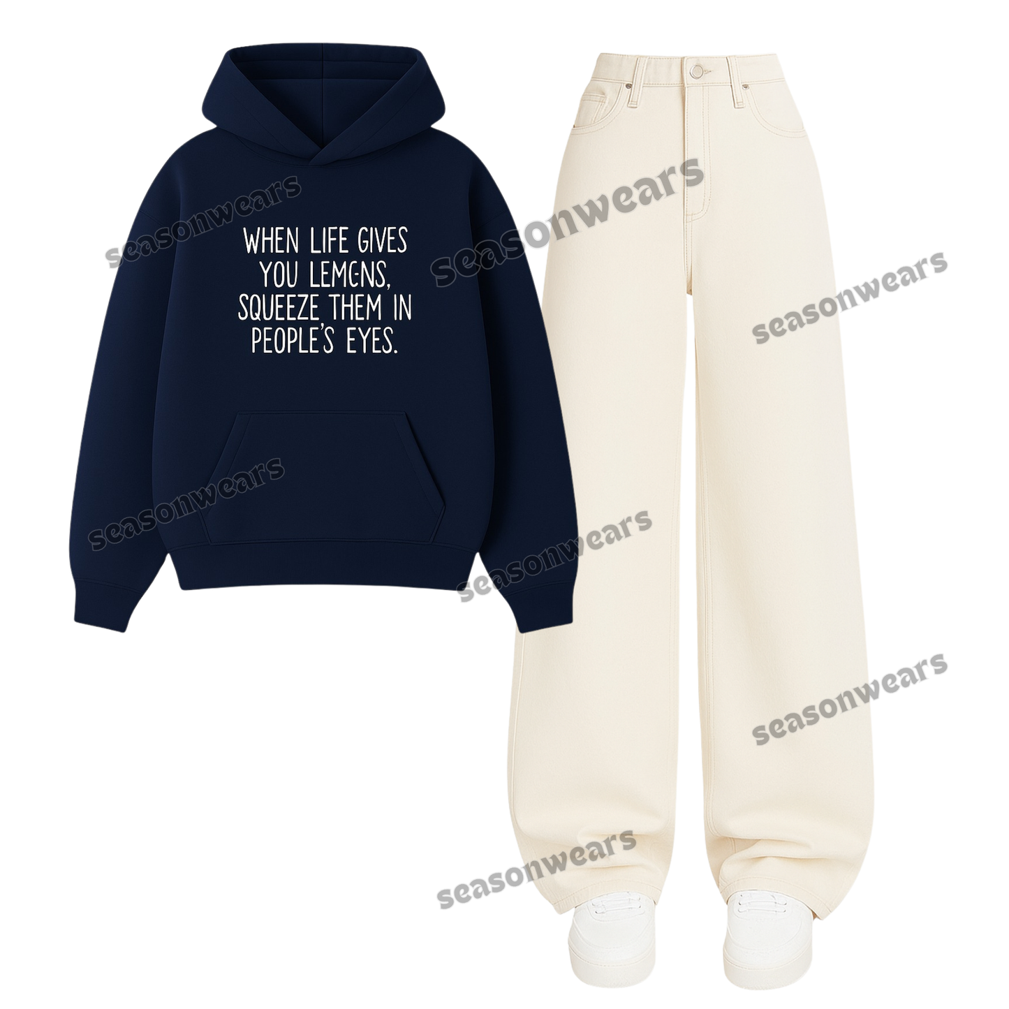 Baggy Jeans With Squeeze Lemon In Other Eyes Hoodie