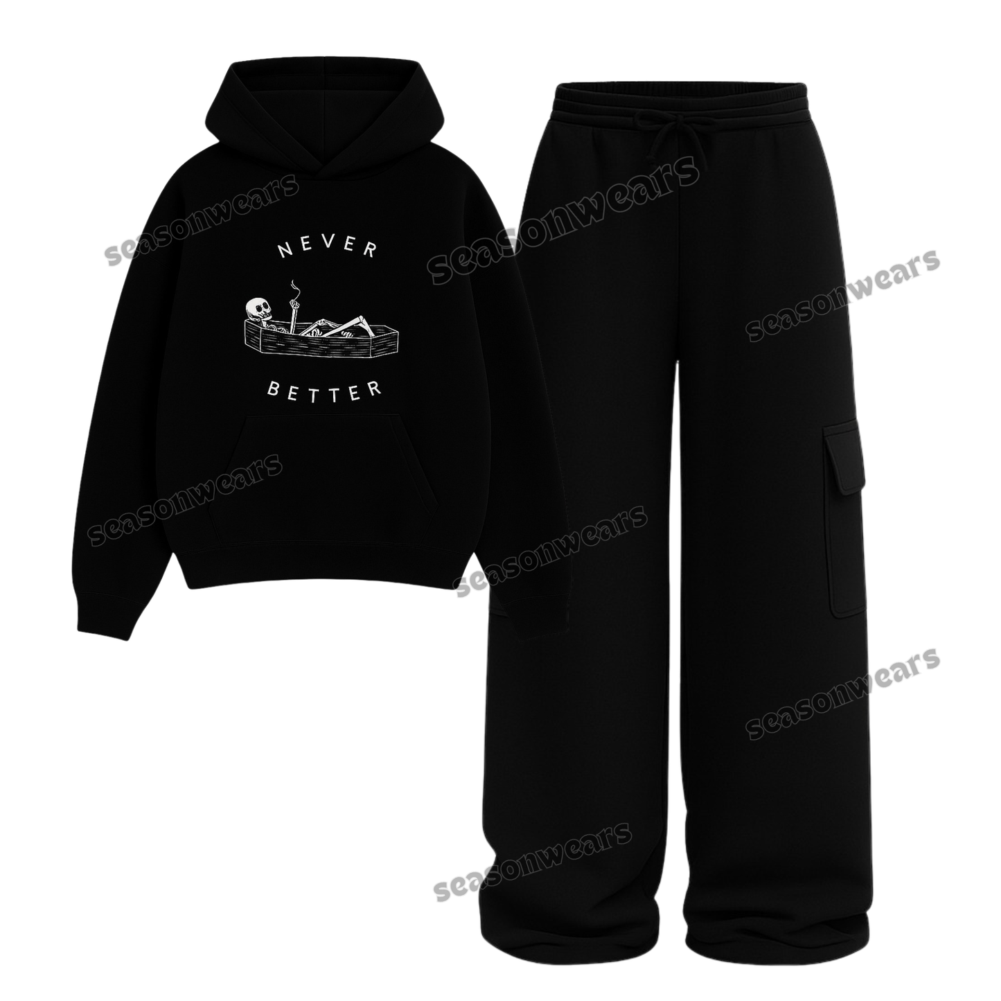 Straight Leg Cargo With Never Better Hoodie