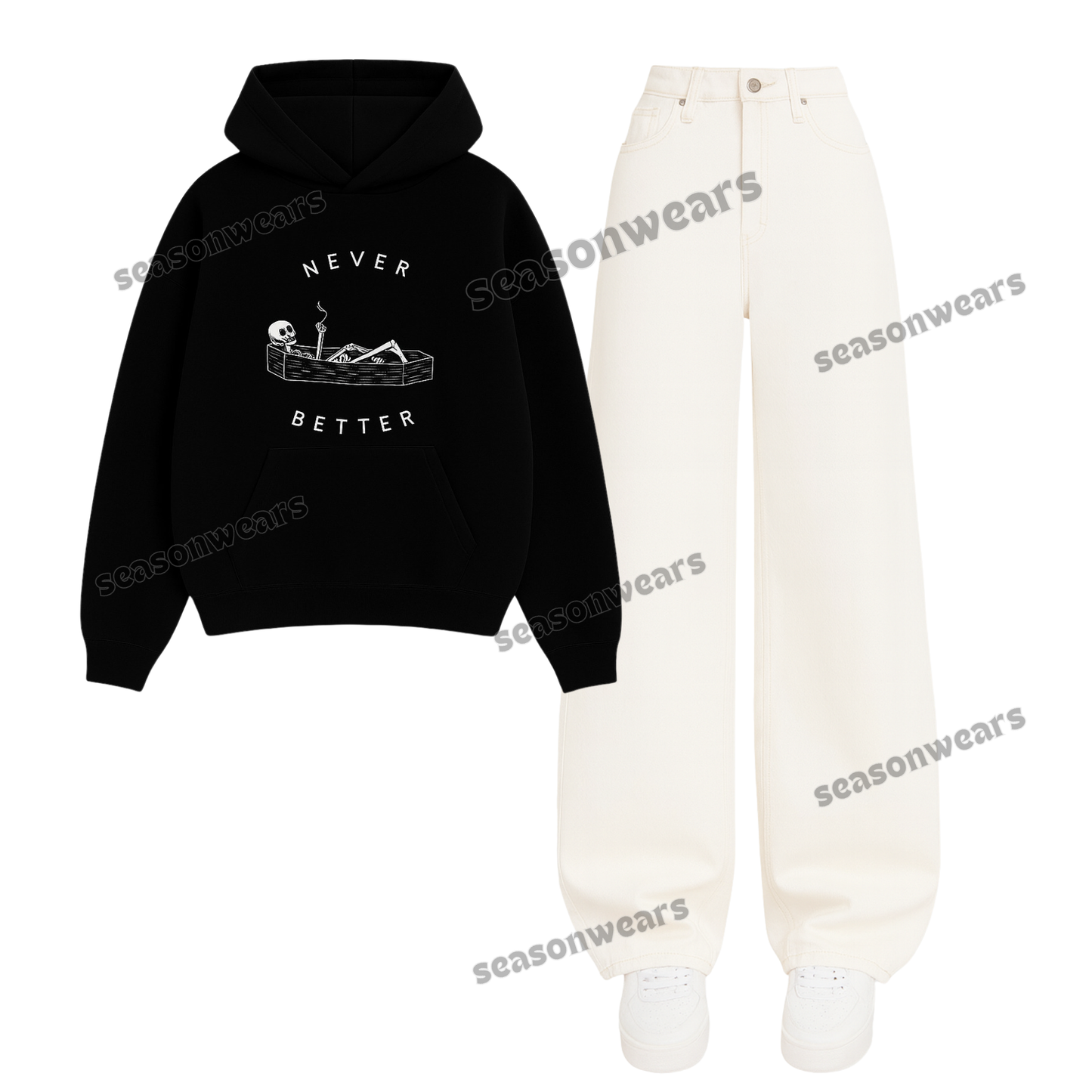 Baggy Jeans With Never Better Hoodie