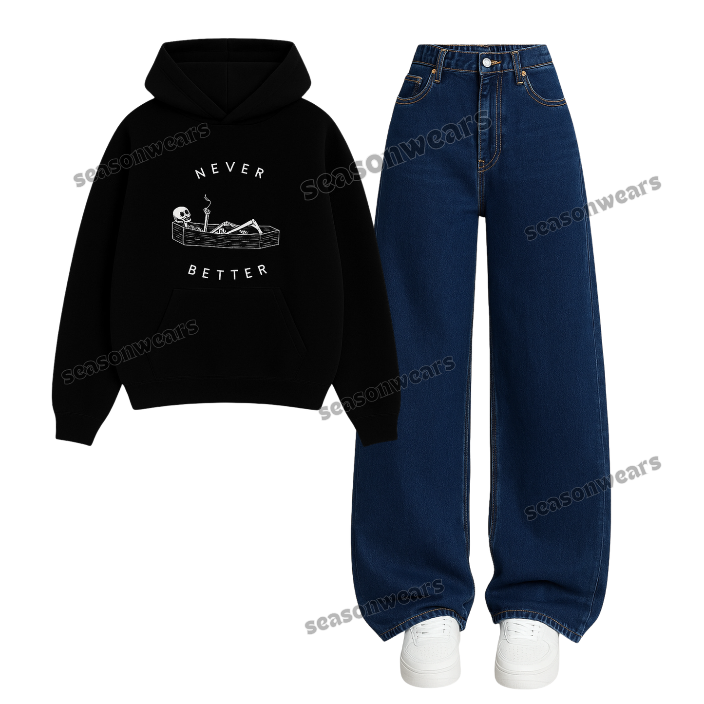 Baggy Jeans With Never Better Hoodie