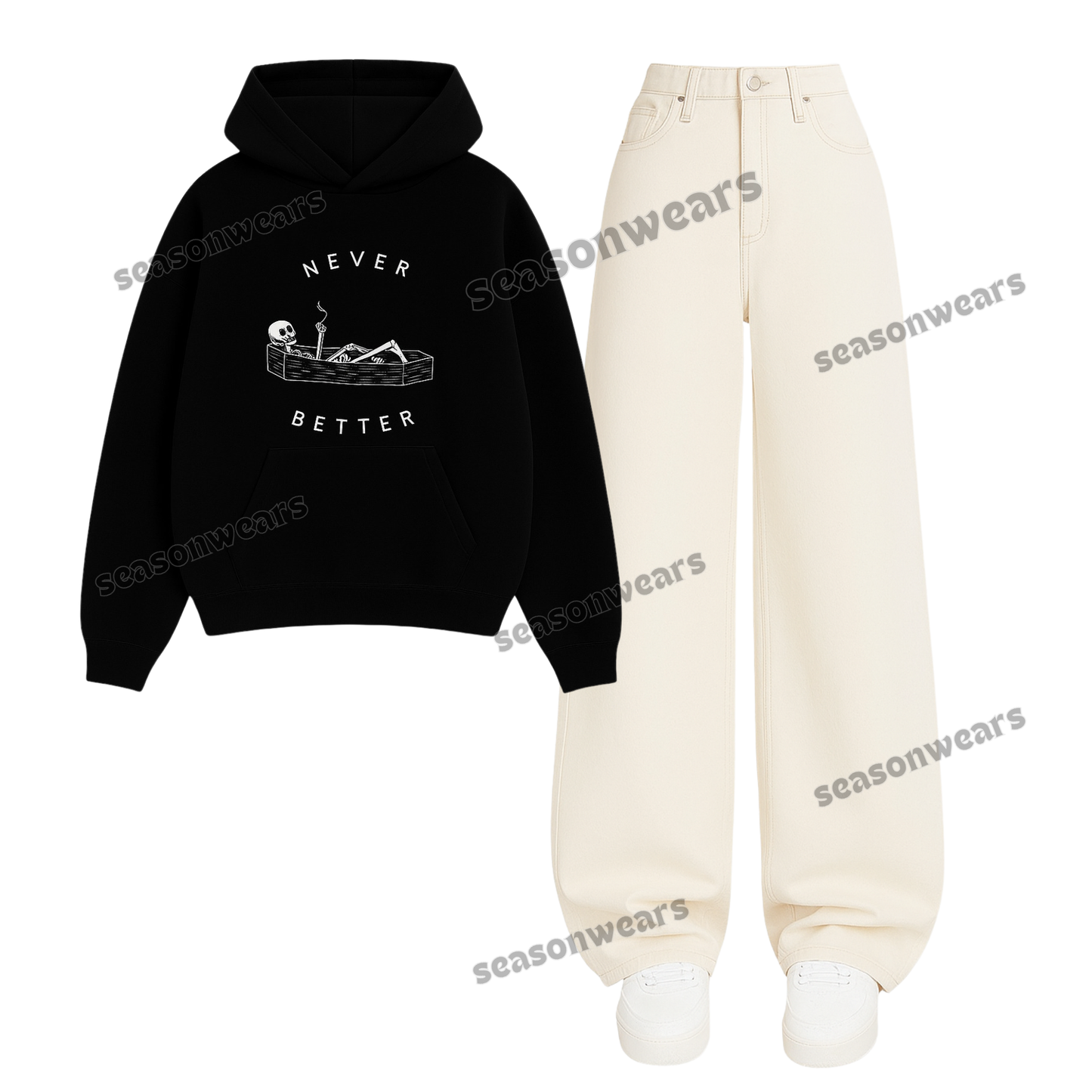 Baggy Jeans With Never Better Hoodie