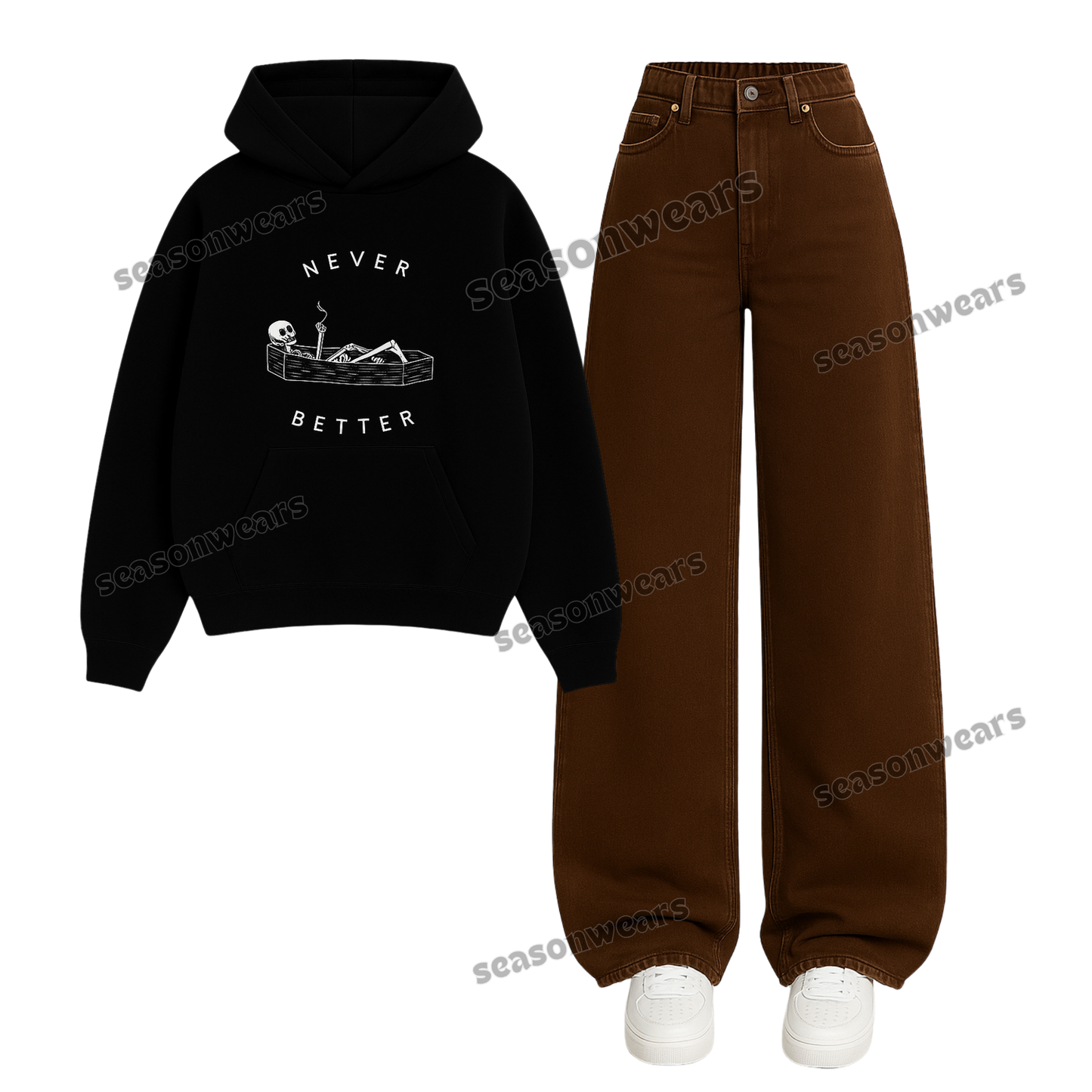 Baggy Jeans With Never Better Hoodie