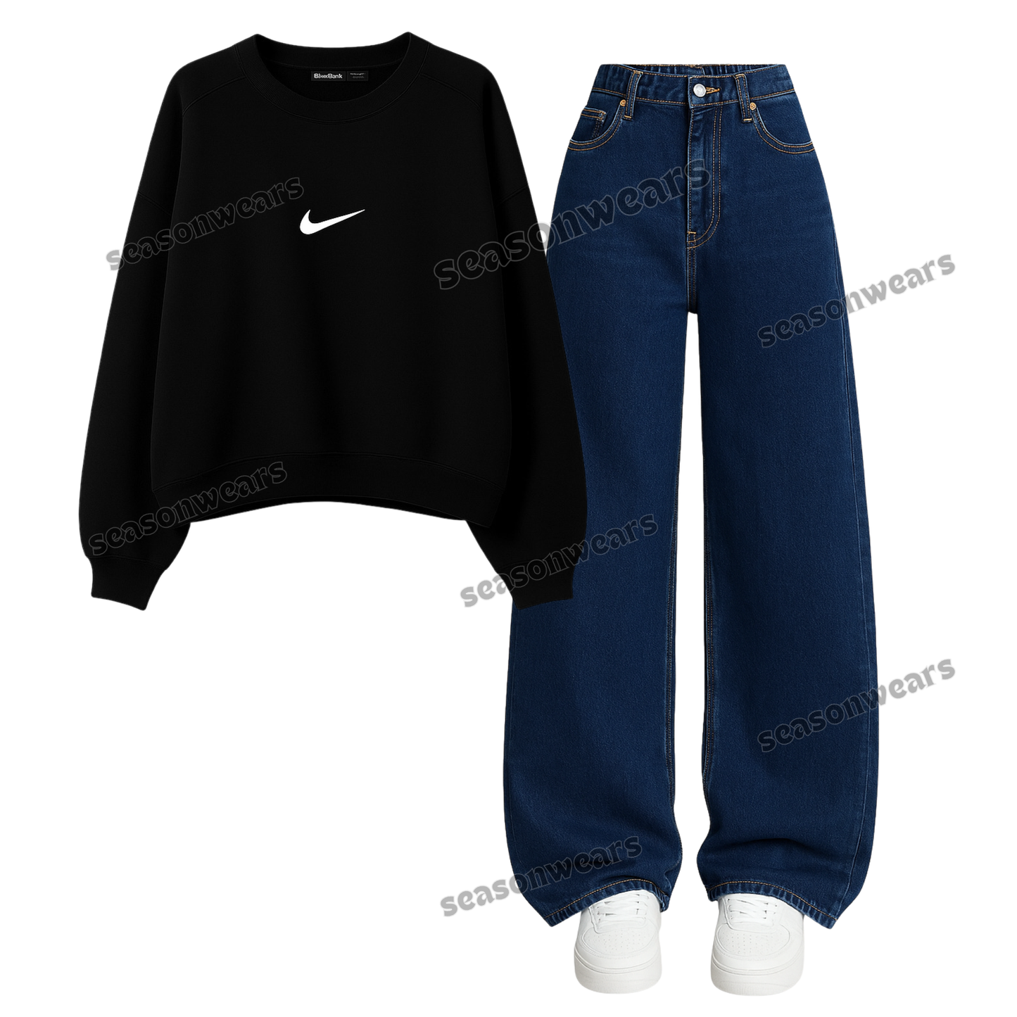 Baggy Jeans With Nike Sweatshirt
