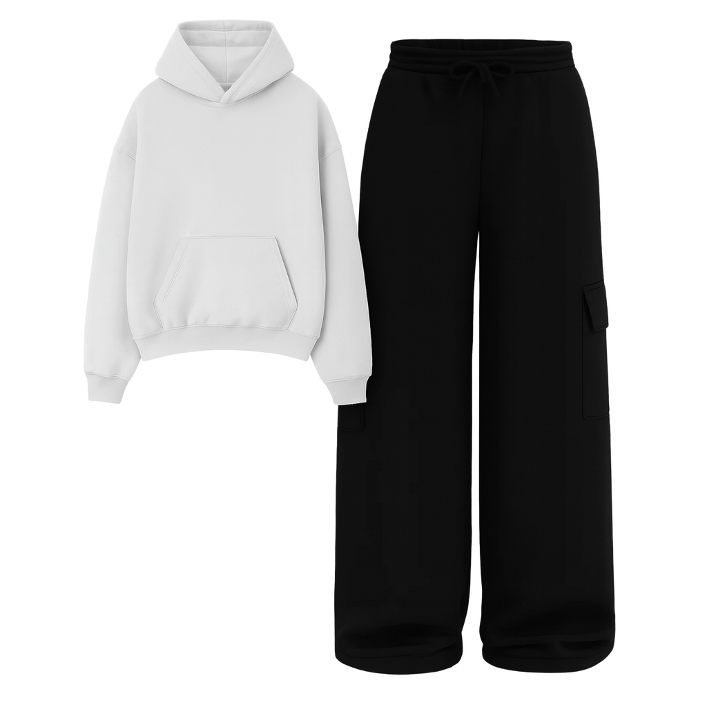 Straight Leg Cargo With Fleece Hoodie