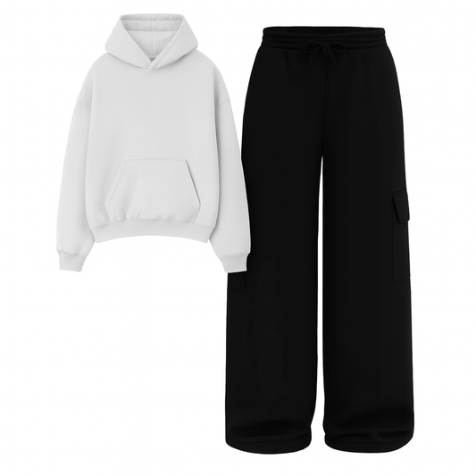 Straight Leg Cargo With Fleece Hoodie