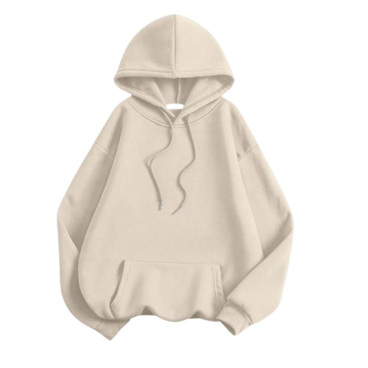 Cream Drop Shoulder Oversize Hoodie