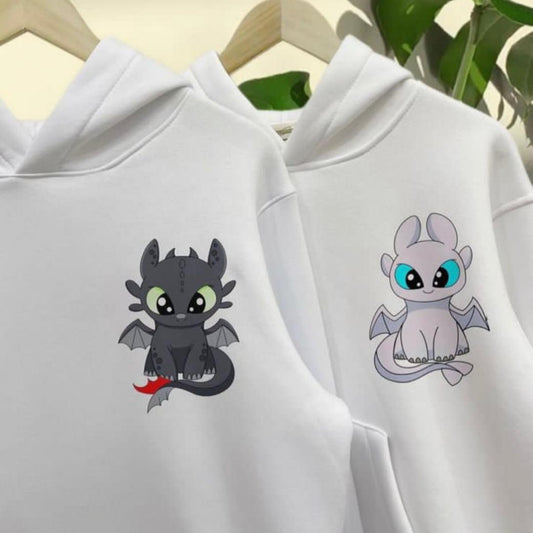 Toothless & Light Fury Couple Hoodie