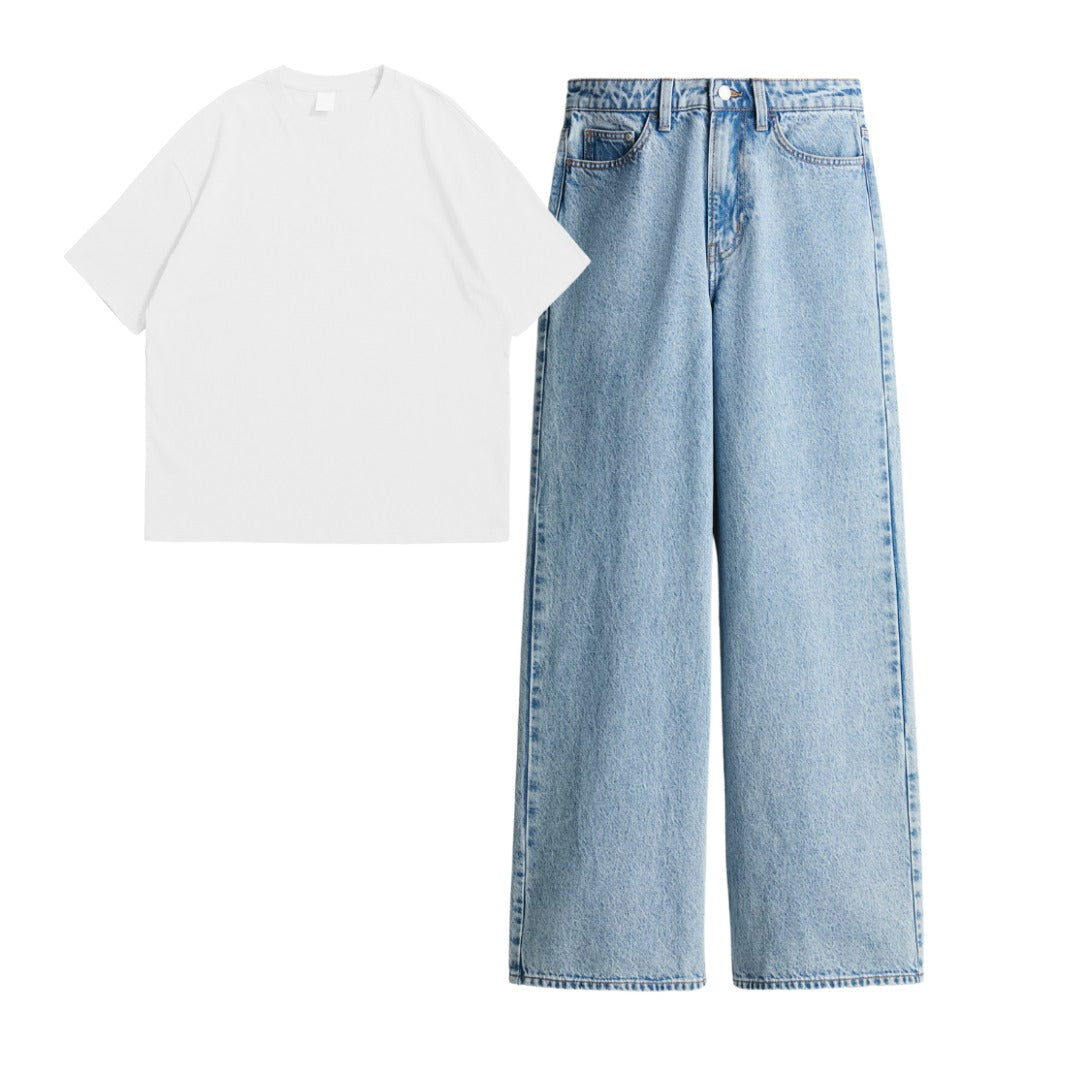 White Oversize Tee With Jeans