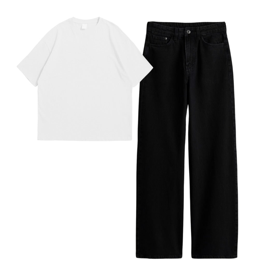 White Oversize Tee With Jeans