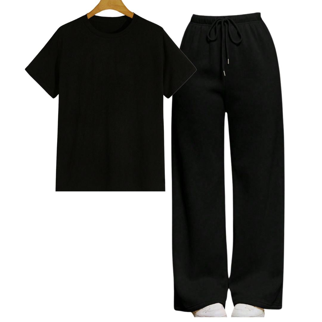 Black Regular Tee  With Black Flapper Fusion